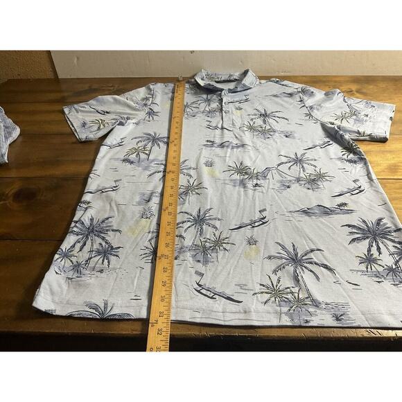 Travis Mathew Men's Hawaiian Print Polo Shirt Short Sleeve XXL Blue Pineapple - Picture 5 of 9